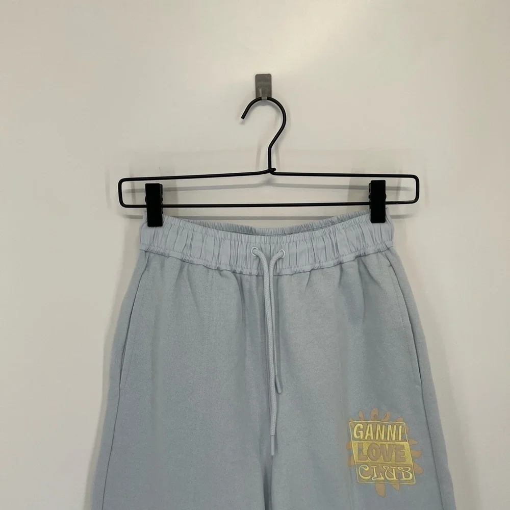 Ganni Isoli Love Club Drawstring Relaxed Long Jogger Pants - Picture 2 of 10